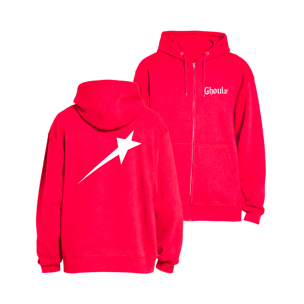 Ghoulz Star Zip Hoodie - Red